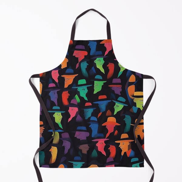 Item preview, Noir Colorful Faces and Hats Pattern designed and sold by Lamarcy.