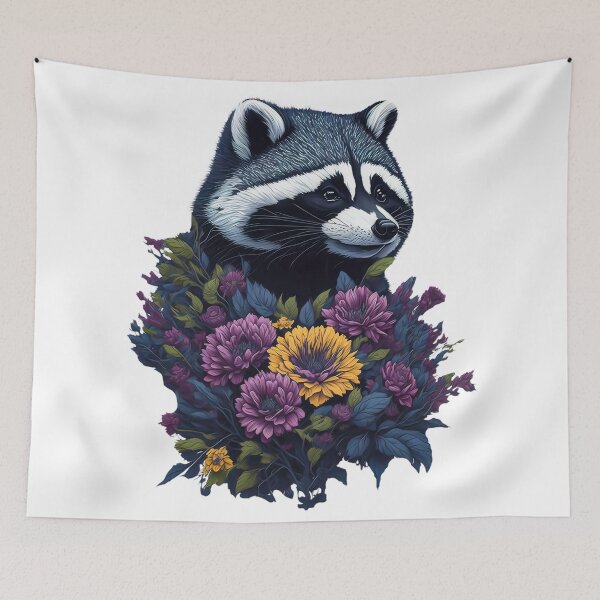 Item preview, Floral Raccoon designed and sold by Magic-almix.