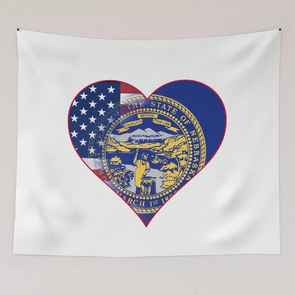 Item preview, State of Nebraska Flag and American Flag Fusion Design designed and sold by Gsallicat.