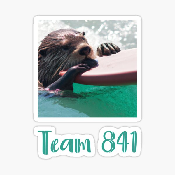 Item preview, Surfing otter, team 841: donating 100% of the profit to ocean conservation organizations  designed and sold by seekingclarity.