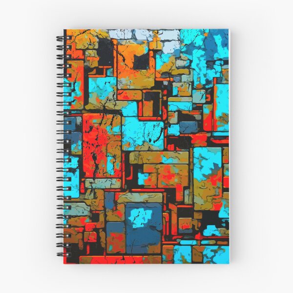 Item preview, Grungy blocky abstract blue, red, purple, rust, electric, vintage design designed and sold by marvin barth.