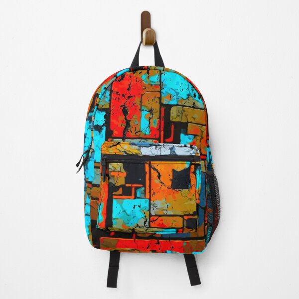 Item preview, Grungy blocky abstract blue, red, purple, rust, electric, vintage design designed and sold by marvin barth.