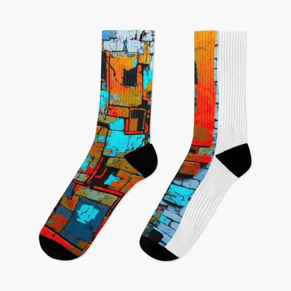 Item preview, Grungy blocky abstract blue, red, purple, rust, electric, vintage design designed and sold by marvin barth.