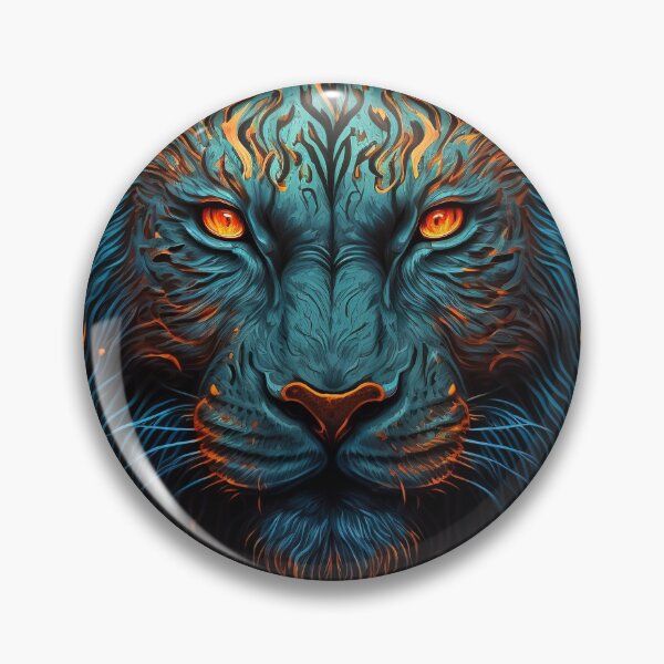 Item preview, Lion Head in Flames Artwork designed and sold by Lamarcy.