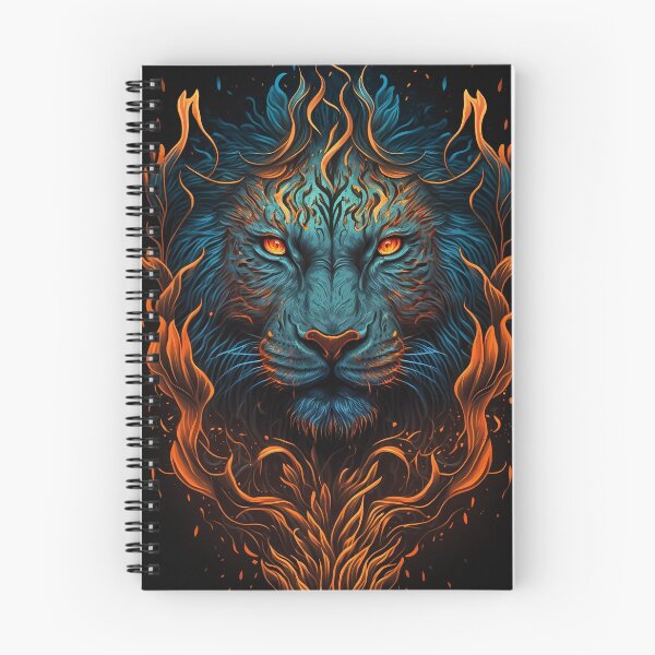 Item preview, Lion Head in Flames Artwork designed and sold by Lamarcy.