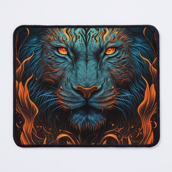 Item preview, Lion Head in Flames Artwork designed and sold by Lamarcy.