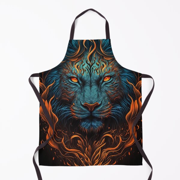 Item preview, Lion Head in Flames Artwork designed and sold by Lamarcy.