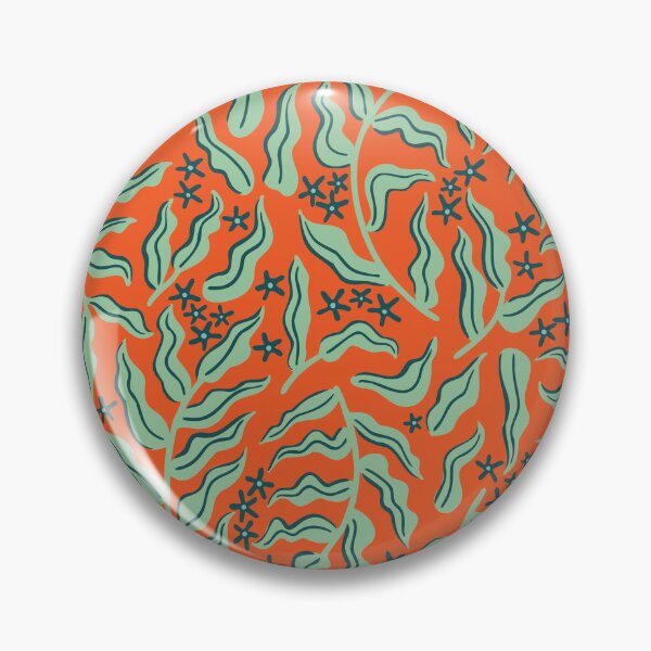 Artikelvorschau, Gewellte Blätter in Orange und Jadegrün entworfen und verkauft von ConfettiCreate.