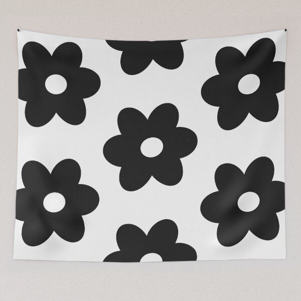 Item preview, cute tiny retro black and white flower design designed and sold by kcameron369.