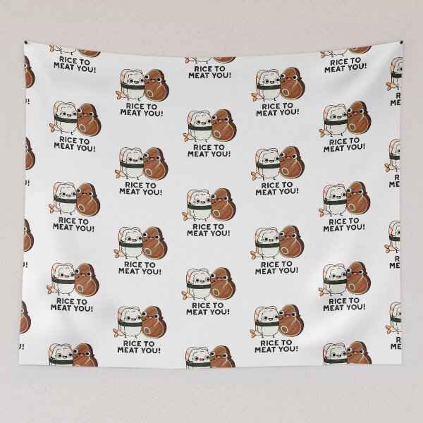 Item preview, Rice To Meat You Funny Food Puns  designed and sold by punnybone.