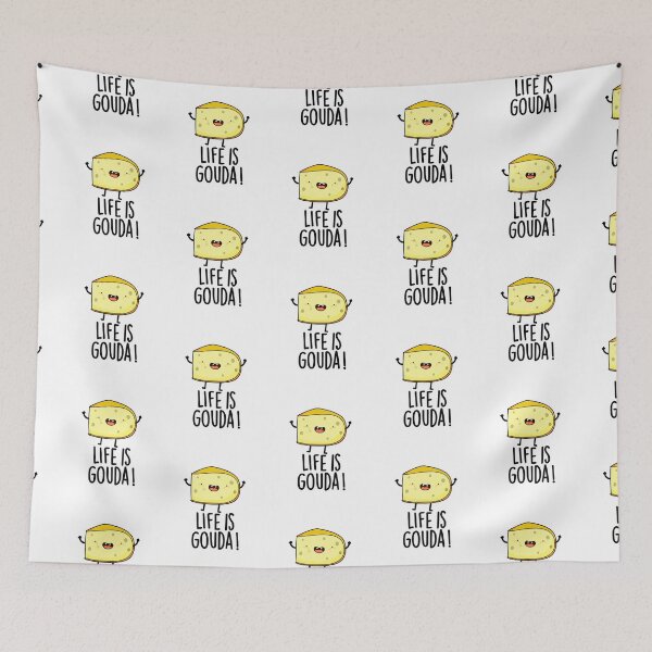 Item preview, Life Is Gouda Positive Cheese Puns  designed and sold by punnybone.