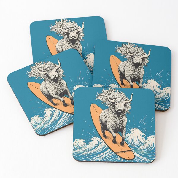 Item preview, Highland Cow Surfing Coastal Cowgirl  designed and sold by DesignHausArt.