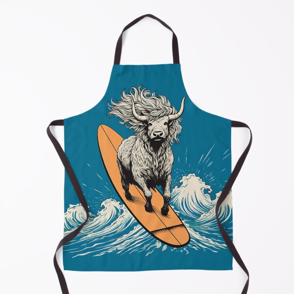 Item preview, Highland Cow Surfing Coastal Cowgirl designed and sold by DesignHausArt.