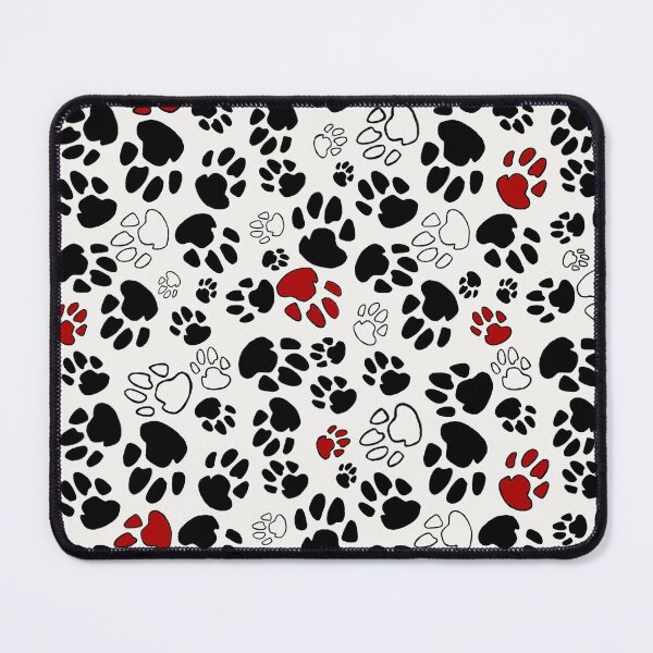 Item preview, Dog paw prints black white and red designed and sold by Allison Duffy.
