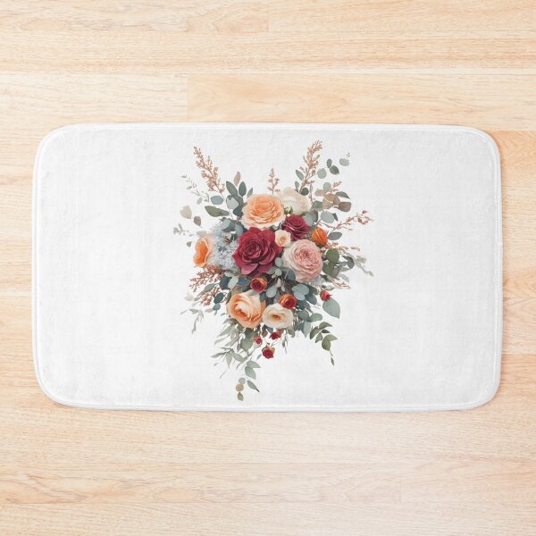 Item preview, Roses Bouquet Burgundy Peach White  designed and sold by TuckerLogan.