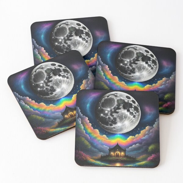 Item preview, Rainbow full moon castle designed and sold by synesthesia4u.