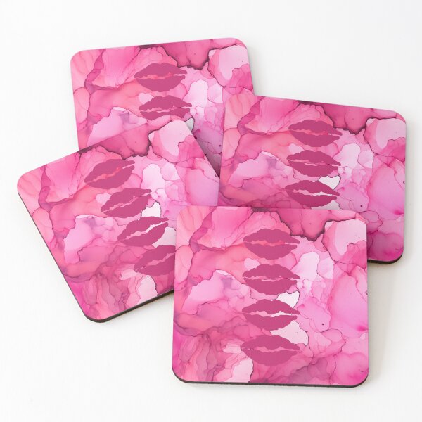 Item preview, Hot Pink lips with alcohol ink designed and sold by HandCraftedArt.