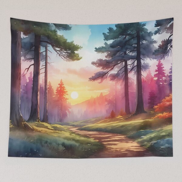 Item preview, Enchanted Twilight: Pine Forest Road Watercolor designed and sold by SeGoArtDesign.