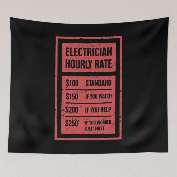 Item preview, Electrician Hourly Rate | Funny Gift designed and sold by Jam Jar.