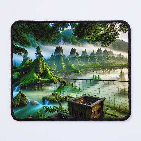 Item preview, A beautiful lush Fairycore Elf forest designed and sold by PixieDustAIArt.