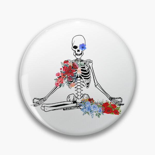 Item preview, skeleton yoga flowers illustration  designed and sold by DeluxBee.