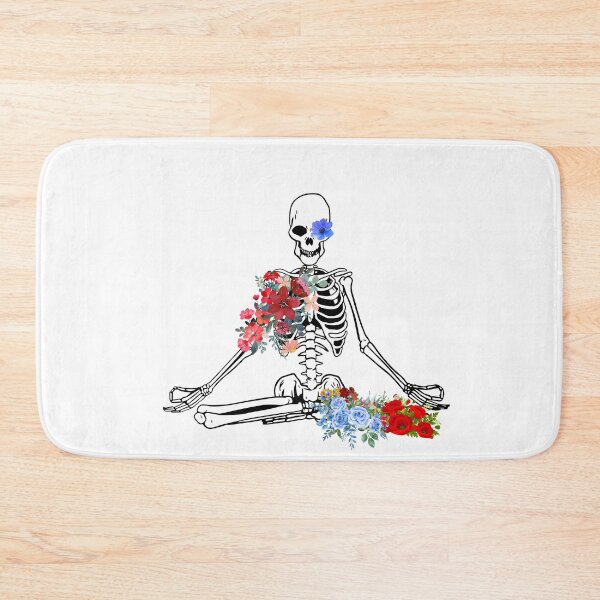 Item preview, skeleton yoga flowers illustration  designed and sold by DeluxBee.