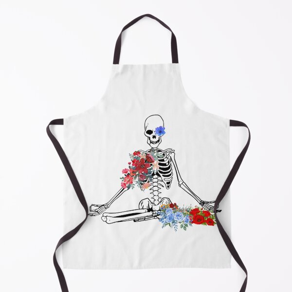 Item preview, skeleton yoga flowers illustration designed and sold by DeluxBee.