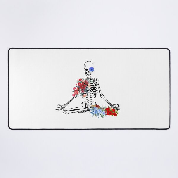 Item preview, skeleton yoga flowers illustration designed and sold by DeluxBee.