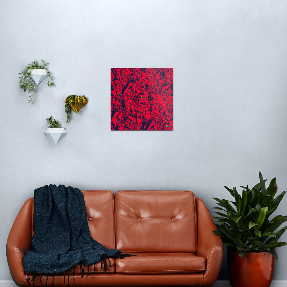 Gundam Camo Magenta Metal Print