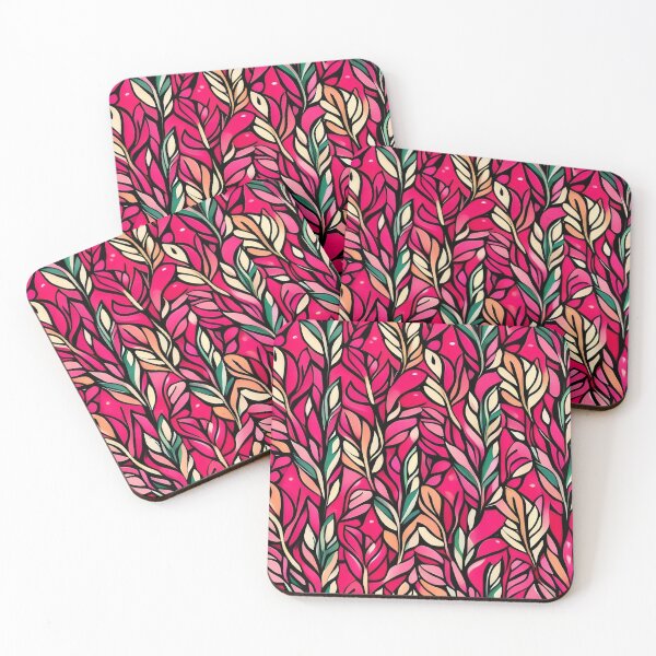 Item preview, Pink Leaves Pattern designed and sold by Wladek.