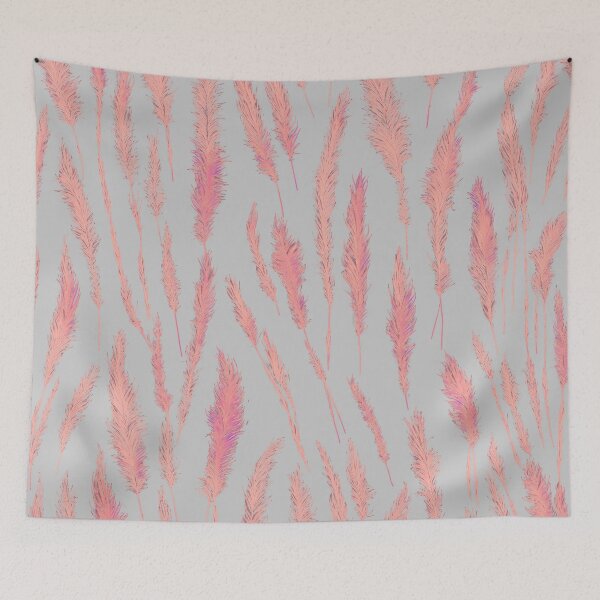Item preview, Dusty Pink Wild Grasses on Light Gray Background designed and sold by Beachy.