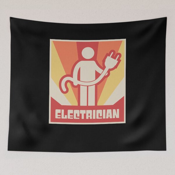 Item preview, Vintage Style Electrician Poster designed and sold by Jam Jar.