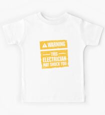 WARNING | Funny Electrician Graphic Kids Tee