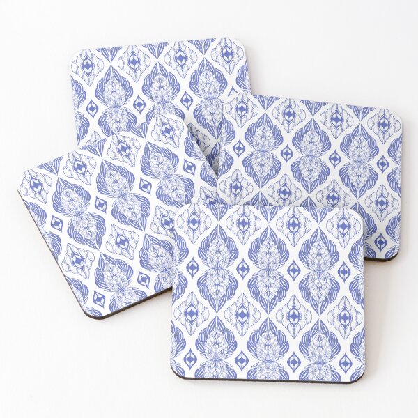 Item preview, Thai fabric pattern, light blue lotus pattern designed and sold by WinusYTS.
