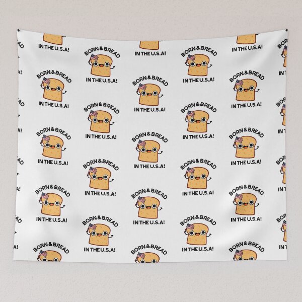 Item preview, Born And Bread In The USA Funny Food Puns  designed and sold by punnybone.