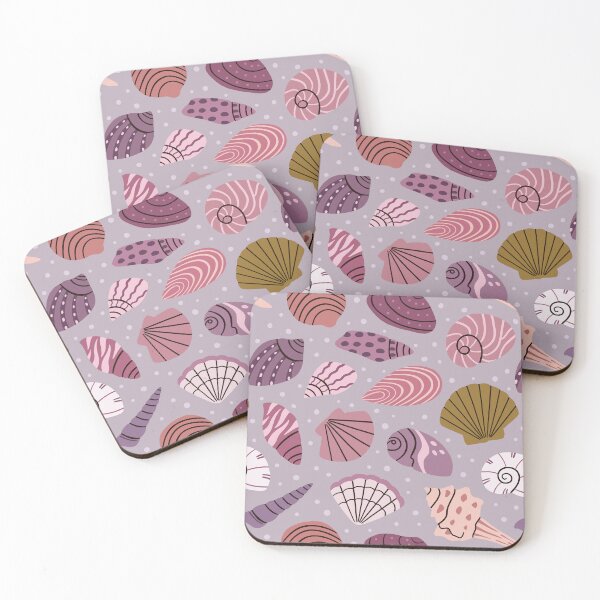 Item preview, Seashell collection purple - sea shells doodle pattern designed and sold by Muxune.