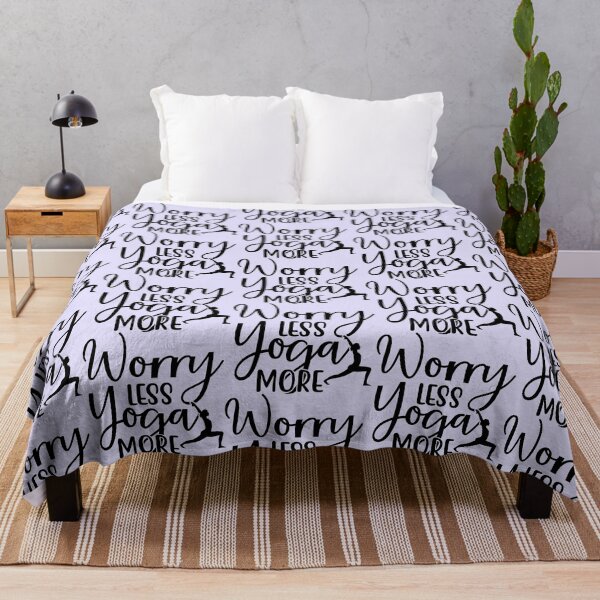 Item preview, Yoga Saying Worry Less Yoga More Motivational Quotes designed and sold by SoccaTamam.