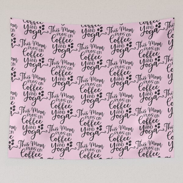 Item preview, Yoga Quote This Mom Runs On Coffee And Yoga Motivational Saying designed and sold by SoccaTamam.
