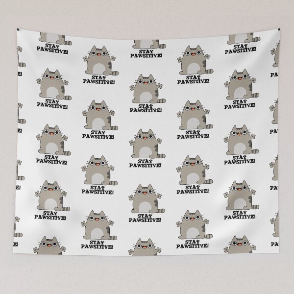 Item preview, Stay Paw-sitive Funny Cat Puns  designed and sold by punnybone.