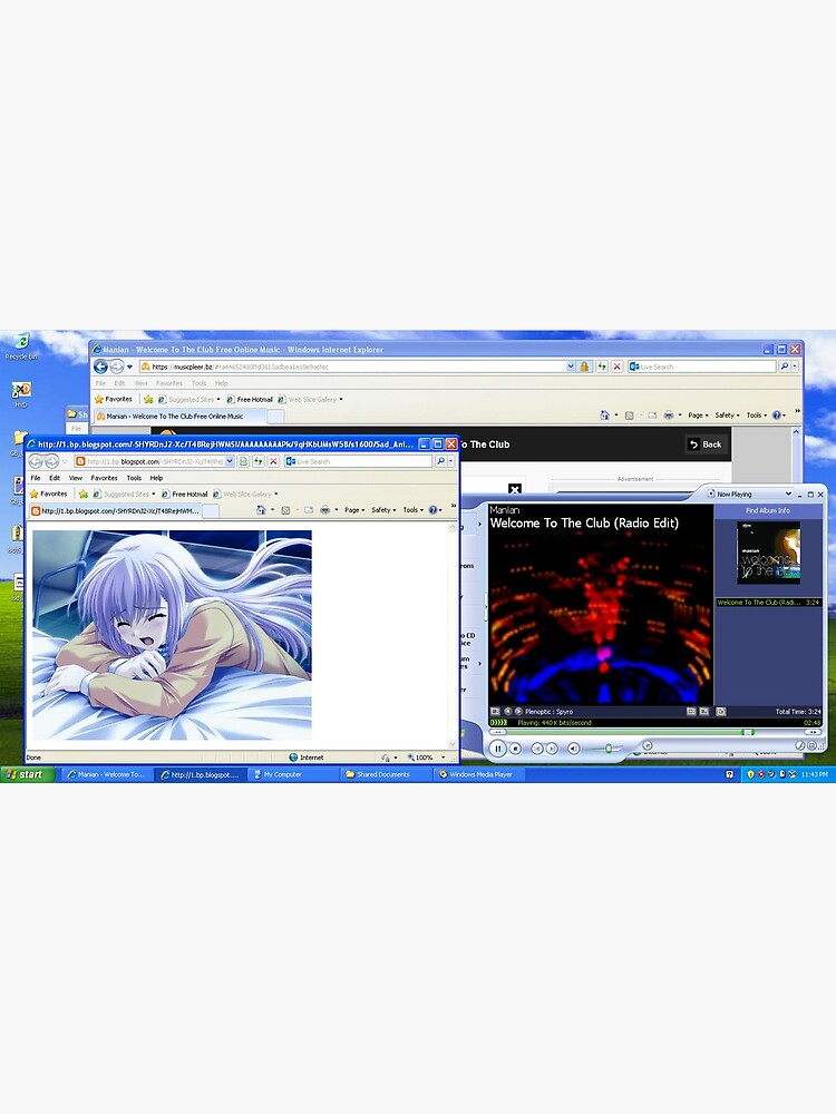 Windows XP Sad Times Anime Rave Screenshot | Art Board Print