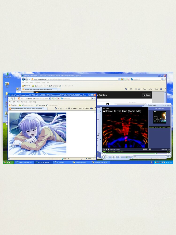 Windows XP Sad Times Anime Rave Screenshot | Photographic Print