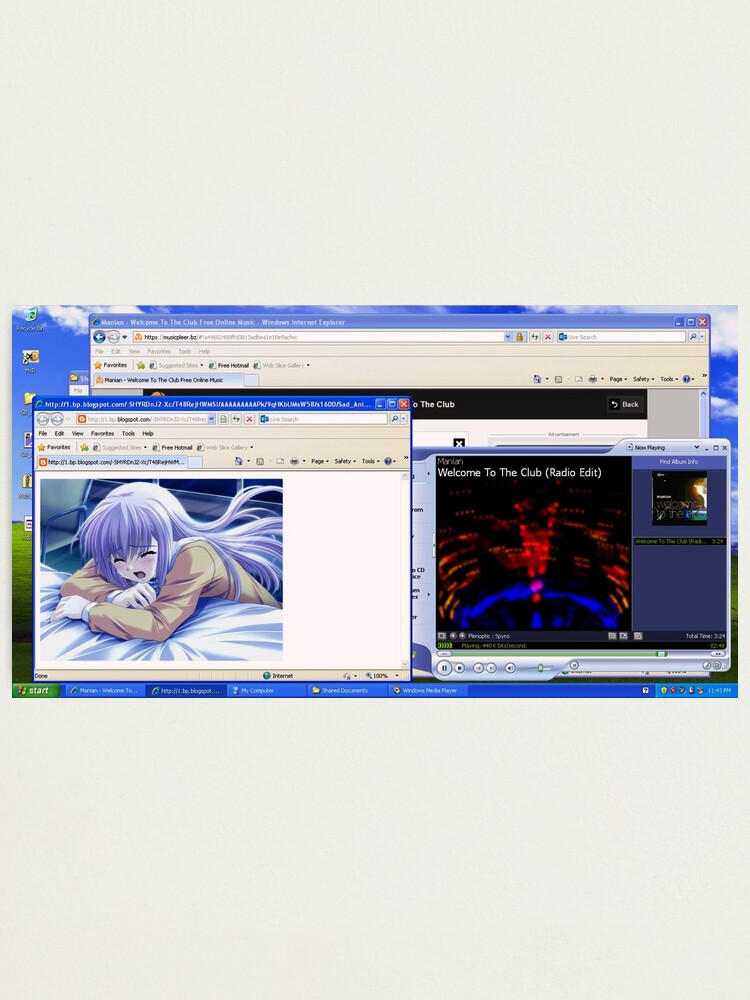 Windows XP Sad Times Anime Rave Screenshot | Photographic Print