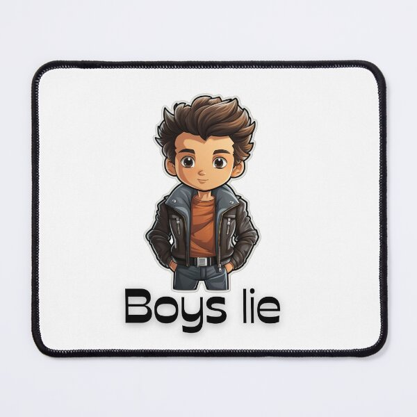Item preview, Boys Lie 1980s boy with black leather jacket on designed and sold by Socool101.