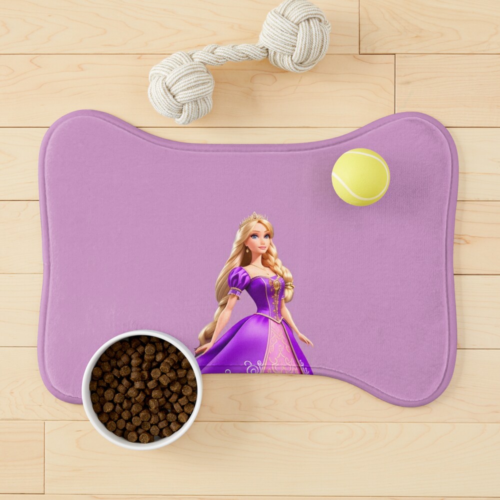 Enchanting Rapunzel Barbie - Crowned in Purple Dress with Long Hair | Art  Board Print