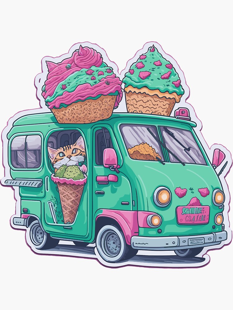 Kawaii Bear Ice Cream Truck Cartoon T-shirt | RK1708