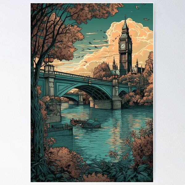 Item preview, London Clock Tower near Lake designed and sold by Ceylonex Arts.