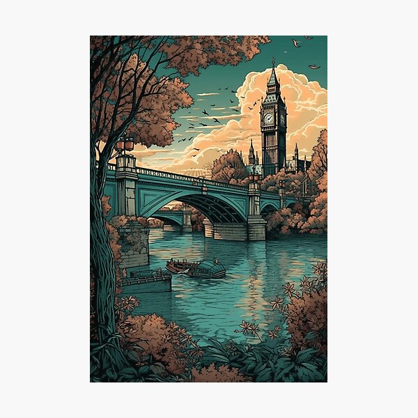 Item preview, London Clock Tower near Lake designed and sold by Ceylonex Arts.