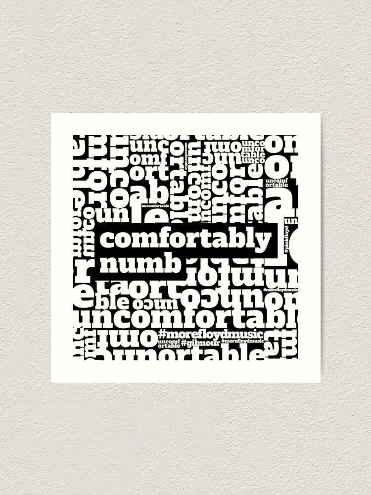 Pink Floyd Comfortably Numb Black White Art Print By Under
