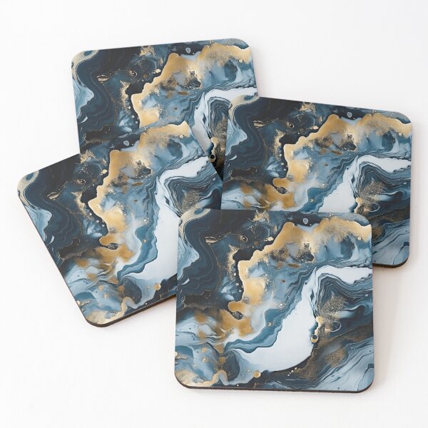 Item preview, Dark Blue, Gray & Gold Fluid Art 2 designed and sold by obstinator.