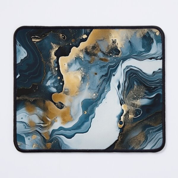 Item preview, Dark Blue, Gray & Gold Fluid Art 2 designed and sold by obstinator.